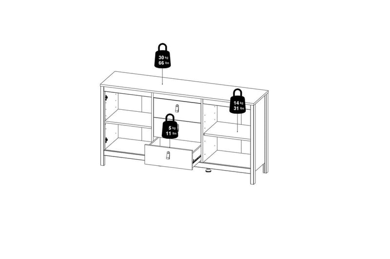 Vallvidera Skänk 151x38 cm - Beige - Förvaring - Förvaringsmöbler - Sideboard & skänk