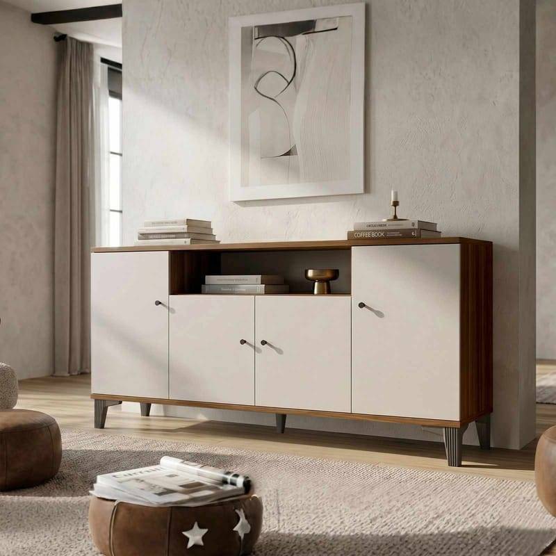Valren Konsolbord 180x85x44,5 cm - Valnöt - Förvaring - Förvaringsmöbler - Sideboard & skänk