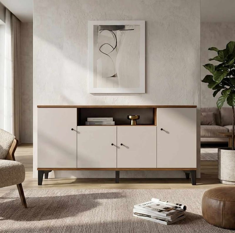 Valren Konsolbord 180x85x44,5 cm - Valnöt - Förvaring - Förvaringsmöbler - Sideboard & skänk