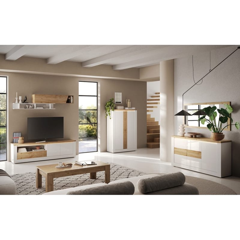 Vandesar Skänk 160 cm - Natur/Vit - Förvaring - Förvaringsmöbler - Sideboard & skänk