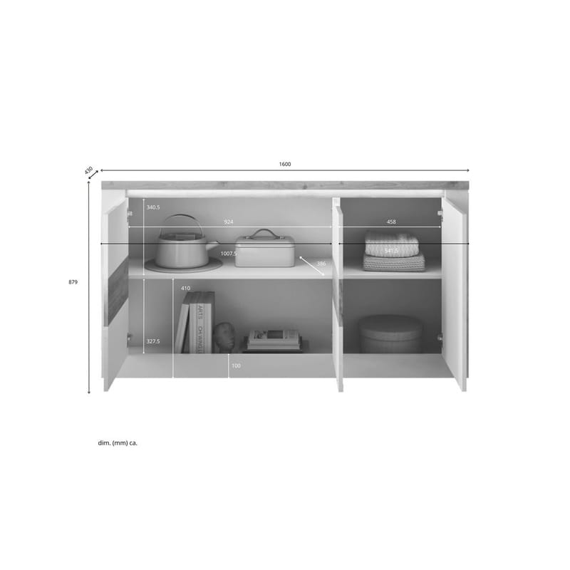 Vandesar Skänk 160 cm - Natur/Vit - Förvaring - Förvaringsmöbler - Sideboard & skänk