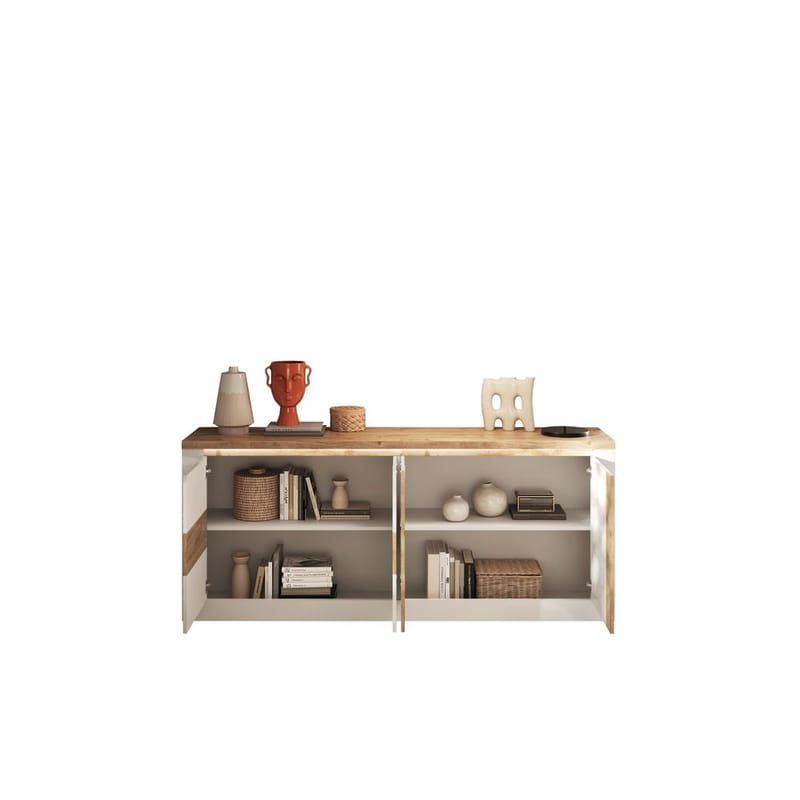 Vandesar Tv-Bänk 207 cm - Natur/Vit - Förvaring - Förvaringsmöbler - Sideboard & skänk