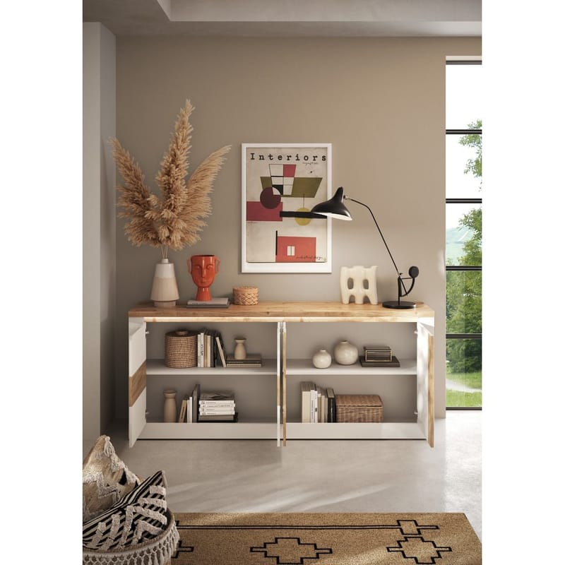 Vandesar Tv-Bänk 207 cm - Natur/Vit - Förvaring - Förvaringsmöbler - Sideboard & skänk