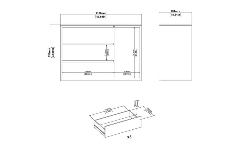 Varun Skänk 119x48 cm - Vit - Förvaring - Förvaringsmöbler - Sideboard & skänk