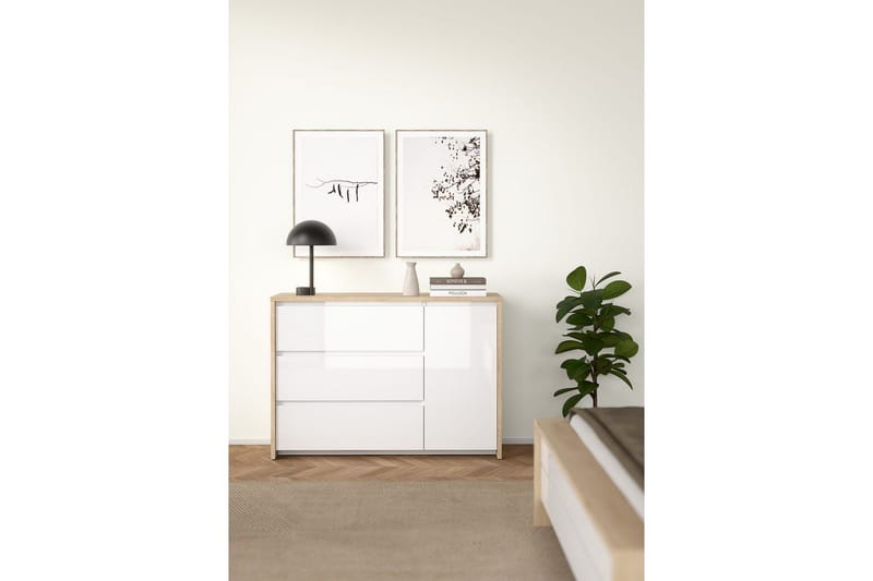 Varun Skänk 119x48 cm - Vit/Natur - Förvaring - Förvaringsmöbler - Sideboard & skänk