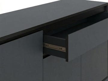 Velar Konsol 180x80x40 cm - Antracit, Wood Black, Svart - Förvaring - Förvaringsmöbler - Sideboard & skänk
