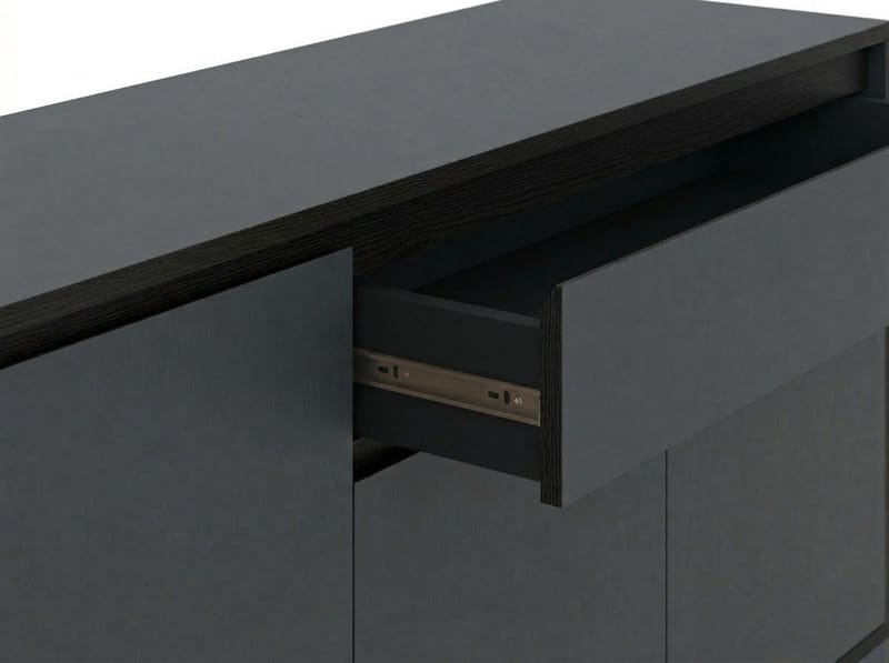 Velar Konsol 180x80x40 cm - Antracit, Wood Black, Svart - Förvaring - Förvaringsmöbler - Sideboard & skänk