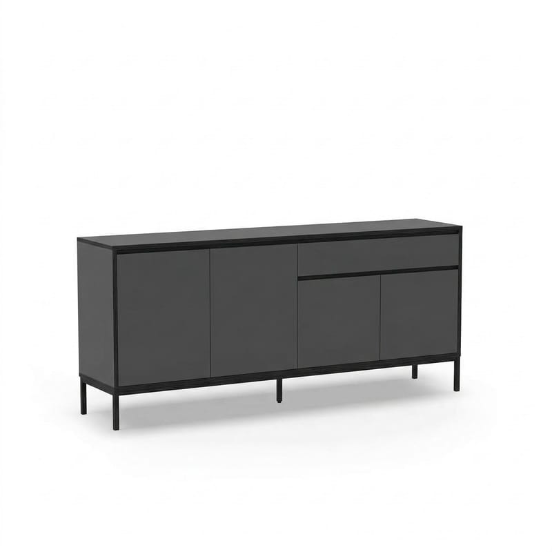 Velar Konsol 180x80x40 cm - Antracit, Wood Black, Svart - Förvaring - Förvaringsmöbler - Sideboard & skänk