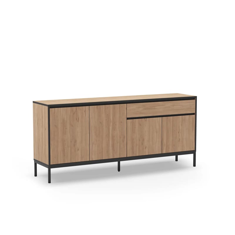 Velar Konsol 180x80x40 cm, Naturlig ek, Wood Black, svart