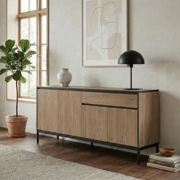 Velar Konsol 180x80x40 cm - Naturlig ek, Wood Black, svart - Förvaring - Förvaringsmöbler - Sideboard & skänk