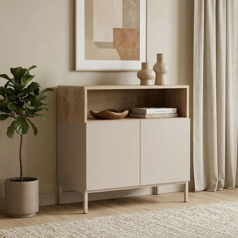 Vindor Sideboard 80x80x40 cm - Sandsten Safir Ek - Förvaring - Förvaringsmöbler - Sideboard & skänk