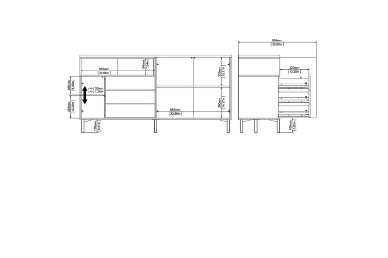 Virender Skänk 175,7x48,25 cm - Natur - Förvaring - Förvaringsmöbler - Sideboard & skänk