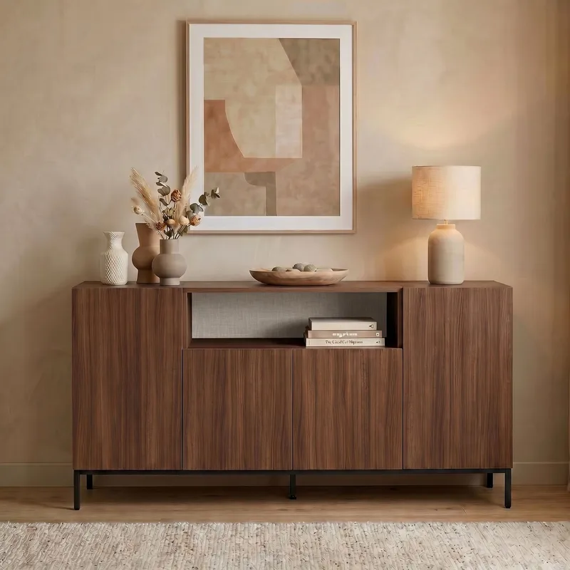 Yldran Konsolbord 160x80x40 cm - Milano Walnut och svart - Förvaring - Förvaringsmöbler - Sideboard & skänk