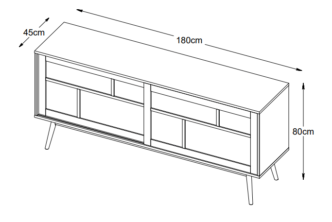 Yuma skänk i smoked oak med rotting detaljer, skjutdörrar - Smoked oak - Förvaring - Förvaringsmöbler - Sideboard & skänk