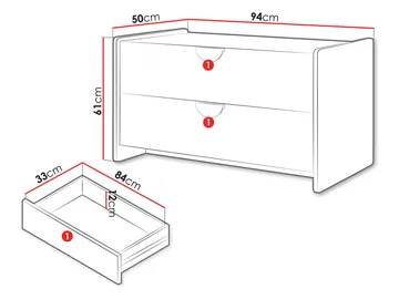 Zarek Sideboard 94 cm - Brun, blå och beige - Förvaring - Förvaringsmöbler - Sideboard & skänk