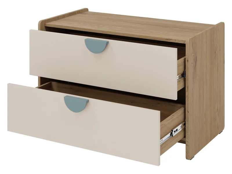 Zarek Sideboard 94 cm - Brun, blå och beige - Förvaring - Förvaringsmöbler - Sideboard & skänk