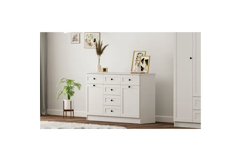 Zavira Byrå 130 cm - Matt Vit - Förvaring - Förvaringsmöbler - Byrå