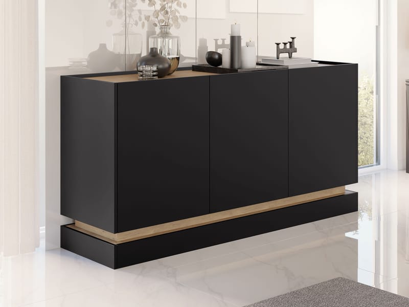 Zelric Skänk 160x37 cm - Svart - Förvaring - Förvaringsmöbler - Sideboard & skänk