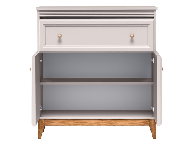 Zeylor Sideboard 92 cm - beige med ben i naturek/guld-kopparfärgade handtag - Förvaring - Förvaringsmöbler - Sideboard & skänk