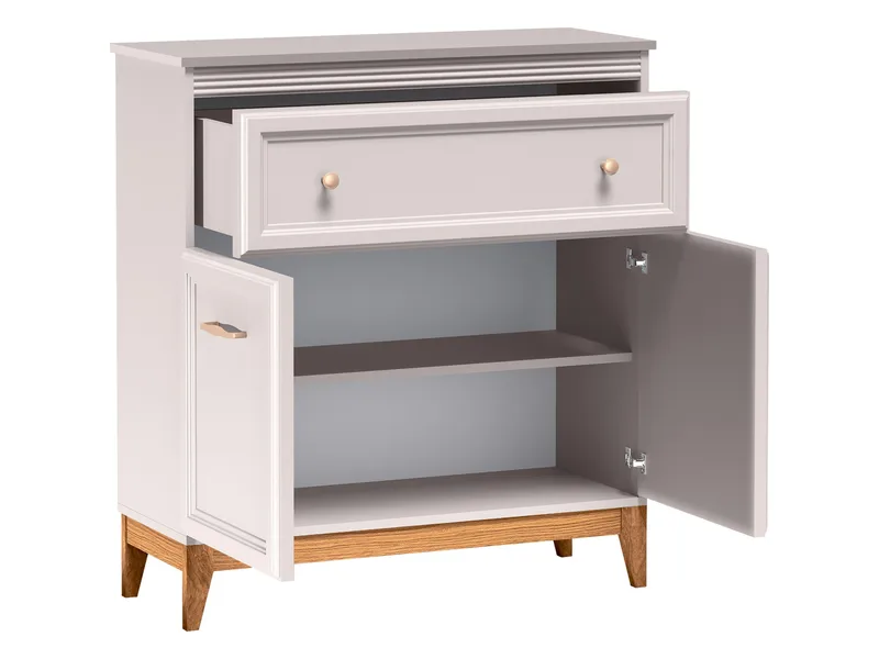 Zeylor Sideboard 92 cm - beige med ben i naturek/guld-kopparfärgade handtag - Förvaring - Förvaringsmöbler - Sideboard & skänk