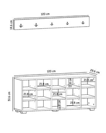 Gending Skoskåp 120 cm - Antracit - Förvaring - Hallförvaring