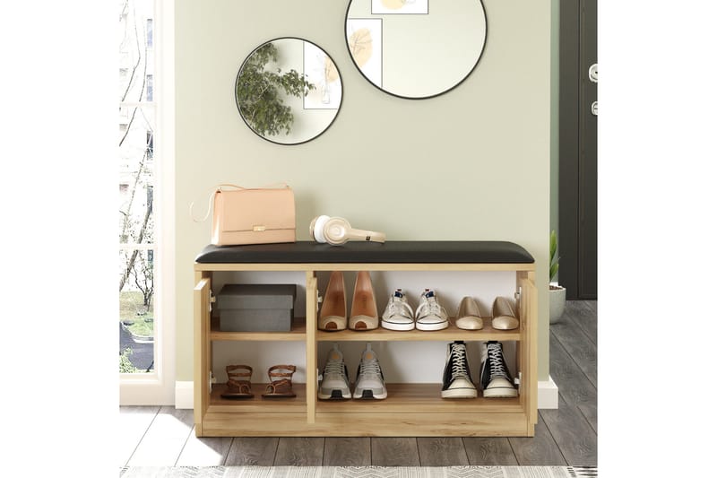 Andifli Skoskåp 89,6x45,8 cm - Brun - Förvaring - Hallförvaring