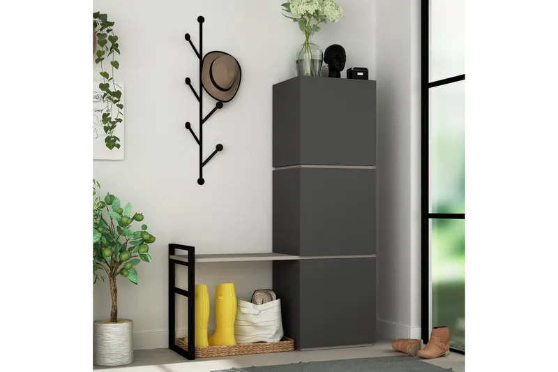 Bodsjö Skoskåp 109 cm - Grå/Brun - Förvaring - Hallförvaring