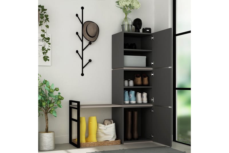 Bodsjö Skoskåp 109 cm - Grå/Brun - Förvaring - Hallförvaring
