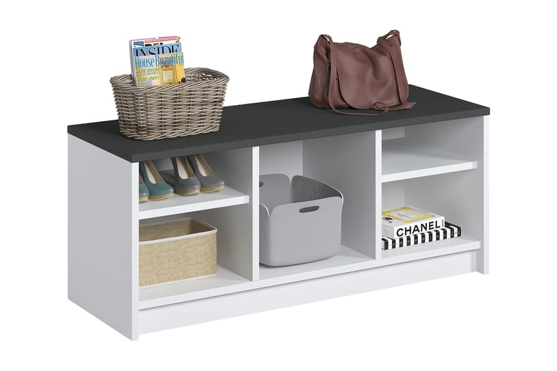 Havering Skoskåp 100x35 cm - Vit/Antracit - Förvaring - Hallförvaring