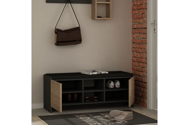 Homitis Skohylla - Grå/trä - Förvaring - Hallförvaring