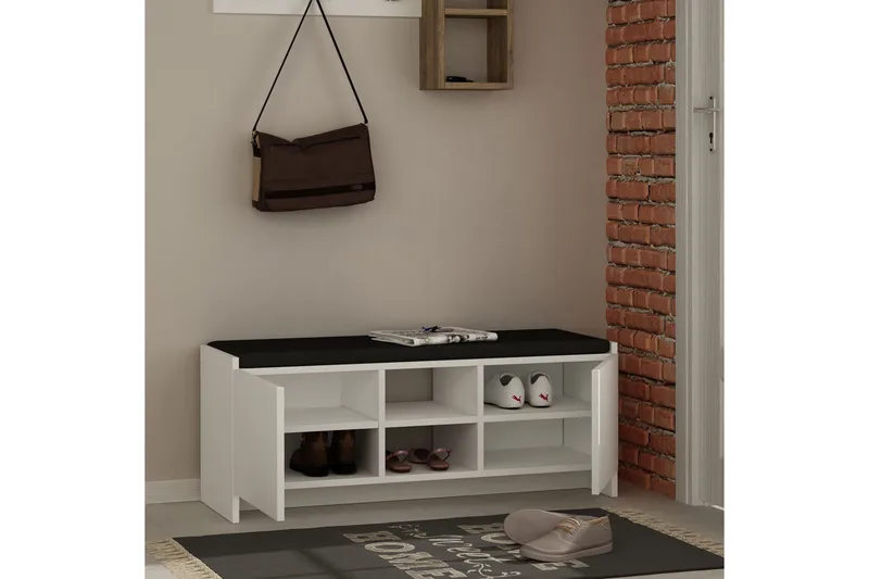 Homitis Skohylla med Förvaring - Vit - Förvaring - Hallförvaring