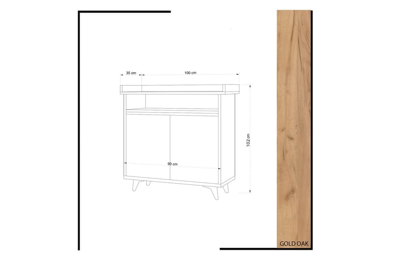 Mod Design Förvaringsskåp - Trä/Vit - Hallförvaring - Hallbyrå - Byrå