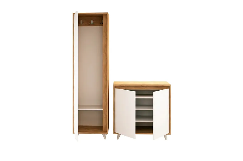 Mod Design Skänk och Bokhylla - Trä/Vit - Förvaring - Hallförvaring