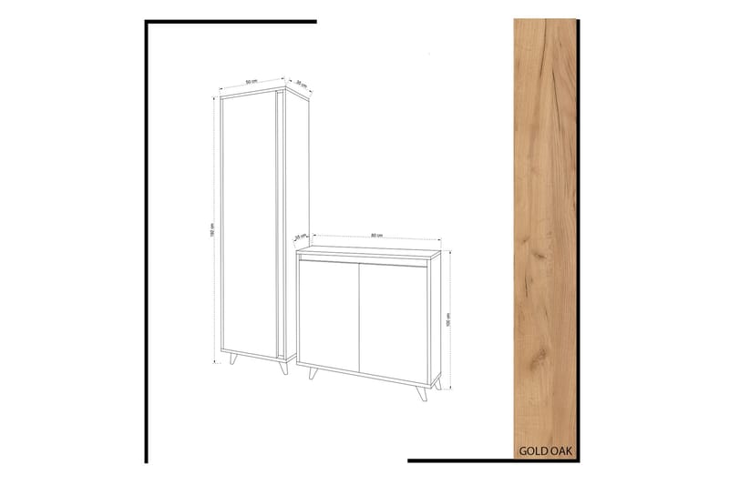 Mod Design Skänk och Bokhylla - Trä/Vit - Möbelset för hall & entre - Hallförvaring