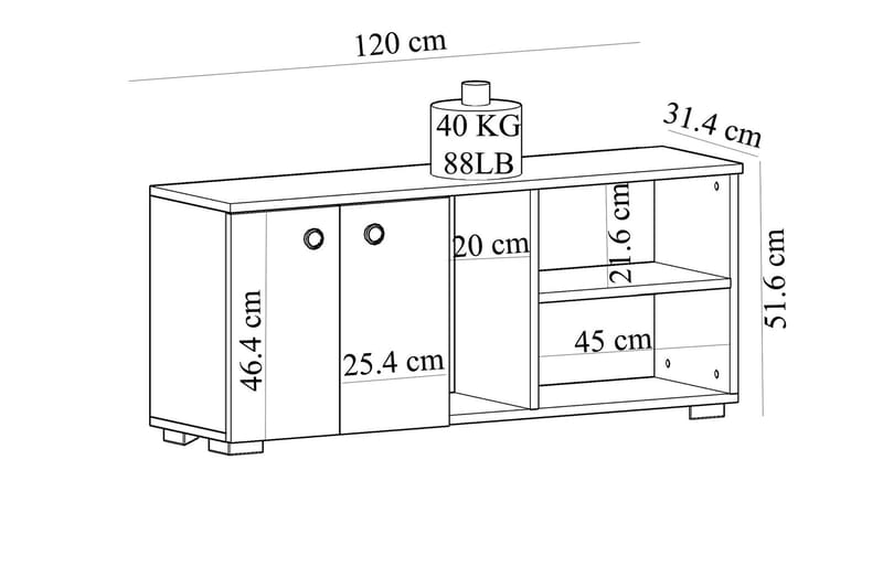 Rinorea Skoskåp 120x51,6 cm - Antracit - Hallförvaring - Skobänk & skohylla med bänk