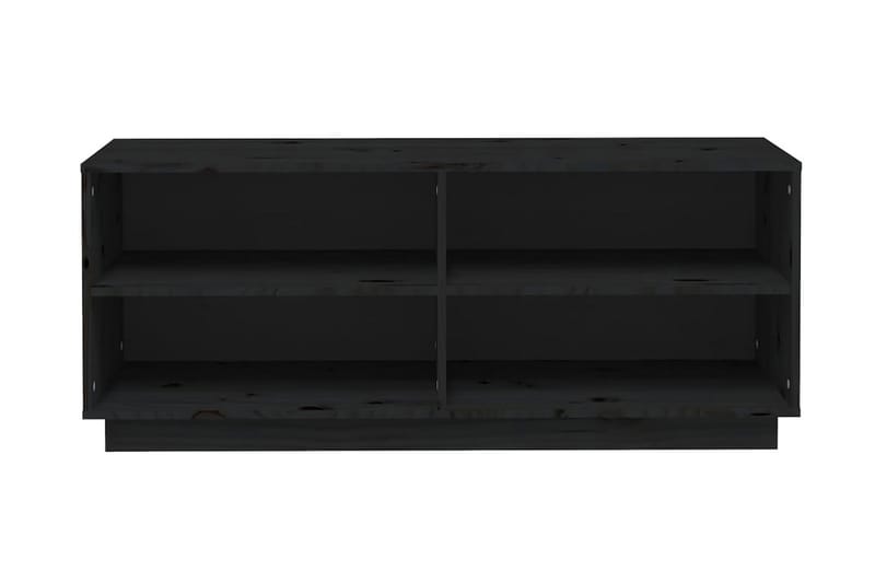 Skoskåp svart 110x34x45 cm massiv furu - Svart - Förvaring - Hallförvaring
