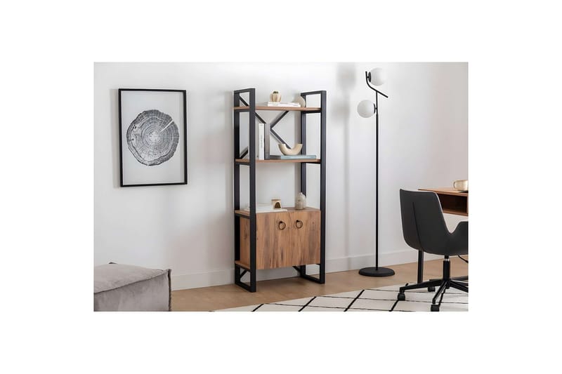 Albuferia Bokhylla 64 cm - Natur/Svart - Förvaring - Hylla - Bokhylla