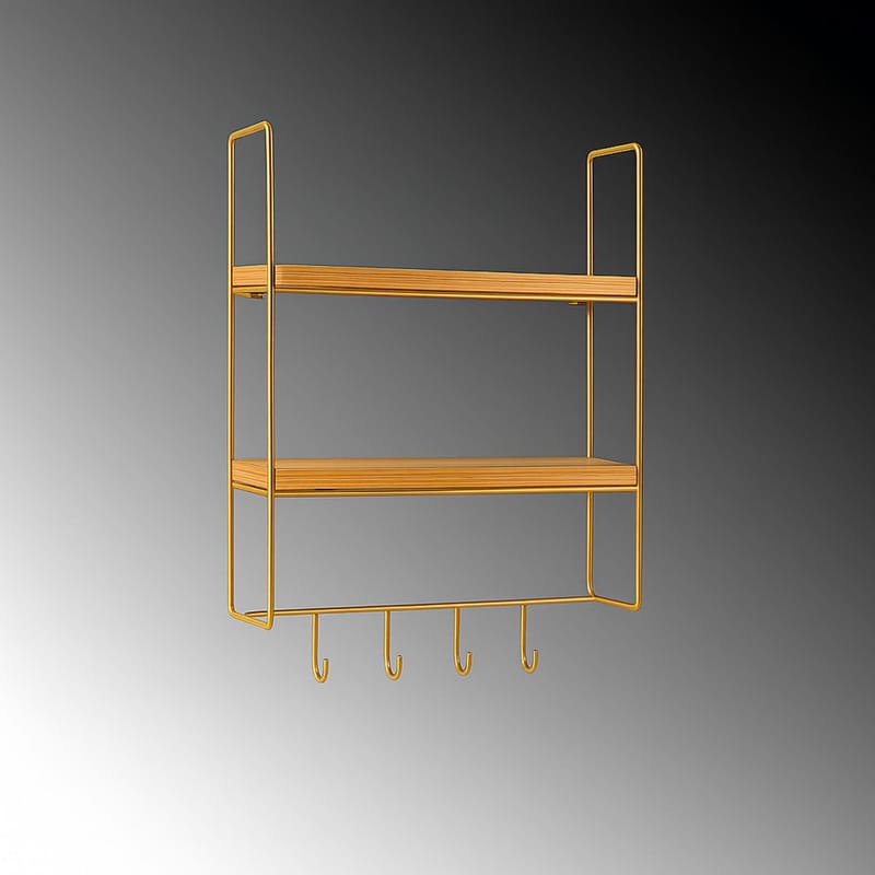 Alvorn Vägghylla 58x42 cm - Guld Och Natur - Förvaring - Hylla - Vägghylla