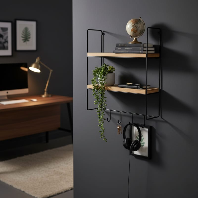 Alvorn Vägghylla 58x42 cm - Guld Och Natur - Förvaring - Hylla - Vägghylla