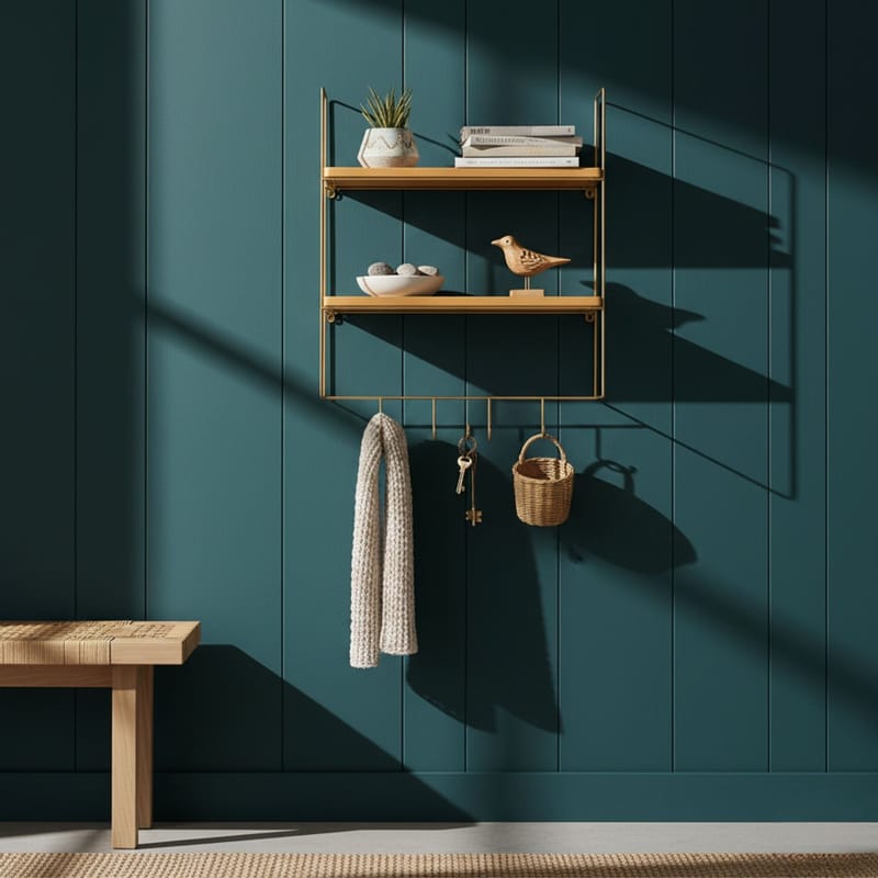 Alvorn Vägghylla 58x42 cm - Guld Och Natur - Förvaring - Hylla - Vägghylla