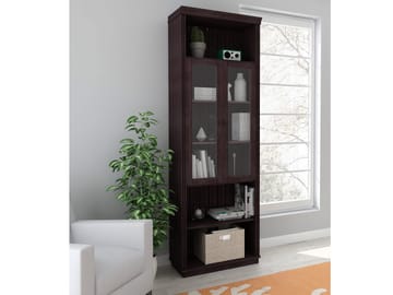 Anita Luckor i glas tillbehör till bokhylla 32x101 cm - Havanna/lack - Förvaring - Klädförvaring - Garderob & garderobssystem - Garderobsdörr - Vikdörr garderob