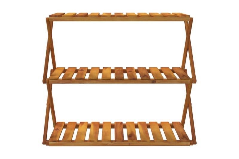 beBasic Hopfällbar hylla 3 hyllplan 70x31x63 cm massivt akaciaträ - Brown - Förvaring - Hylla - Hyllsystem