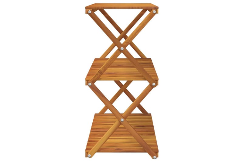 beBasic Hopfällbar hylla 3 hyllplan 70x31x63 cm massivt akaciaträ - Brown - Förvaring - Hylla - Hyllsystem
