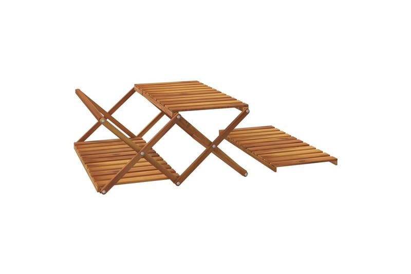 beBasic Hopfällbar hylla 3 hyllplan 70x31x63 cm massivt akaciaträ - Brown - Förvaring - Hylla - Hyllsystem
