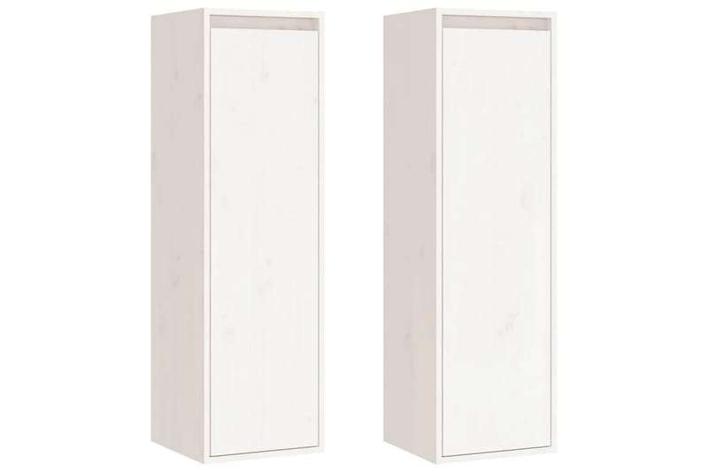 beBasic Väggskåp 2 st 30x30x100 cm massiv furu vit - White - Förvaring - Hylla - Vägghylla