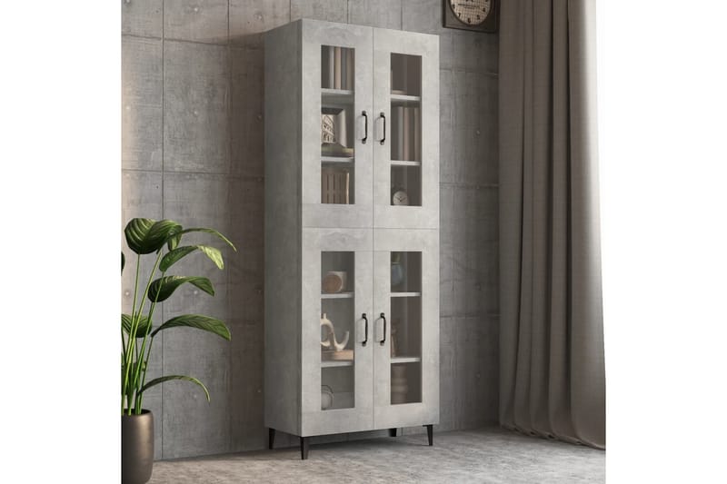 beBasic Väggskåp betonggrå 69,5x34x90 cm - Grey - Förvaring - Hylla - Vägghylla