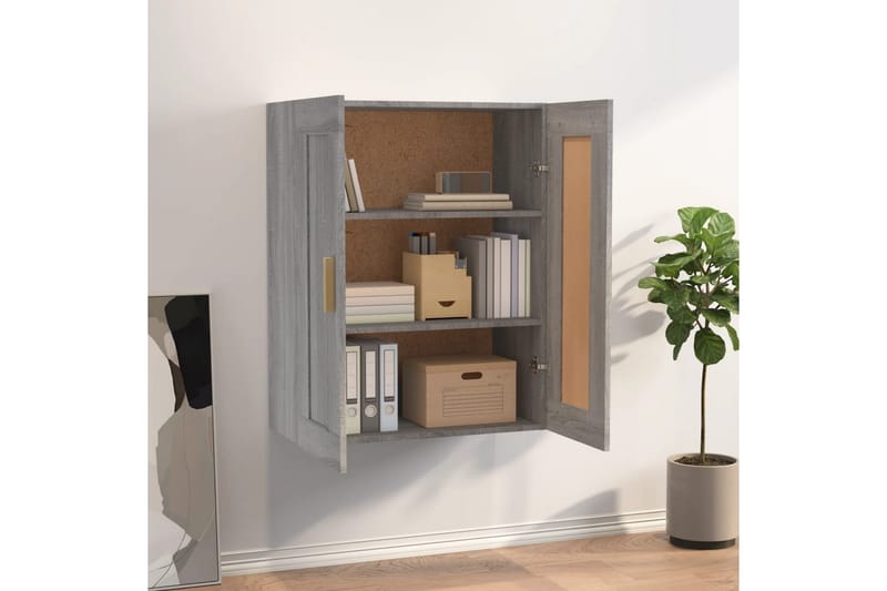 beBasic Väggskåp grå sonoma 69,5x32,5x90 cm konstruerat trä - Grey - Förvaring - Hylla - Vägghylla
