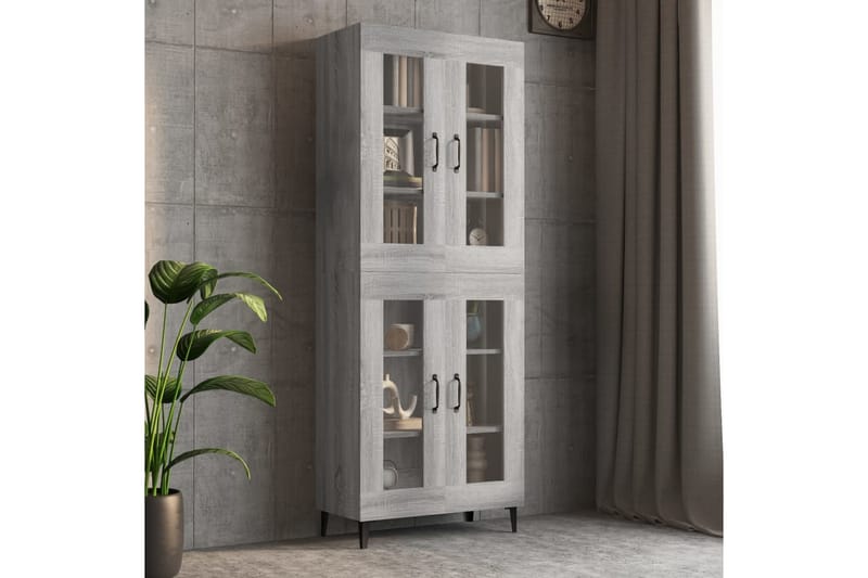 beBasic Väggskåp grå sonoma 69,5x34x90 cm - Grey - Förvaring - Hylla - Vägghylla