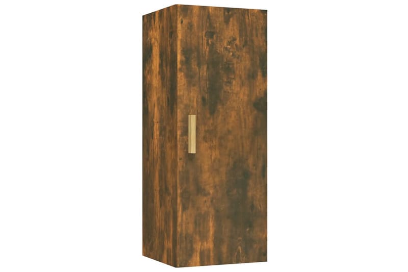 beBasic Väggskåp rökfärgad ek 34,5x34x90 cm konstruerat trä - Brown - Förvaring - Hylla - Vägghylla