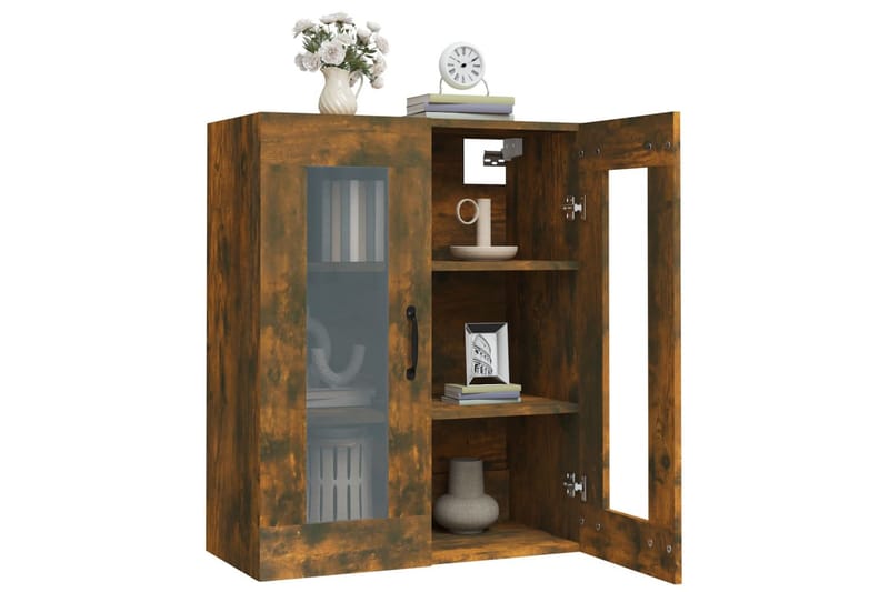 beBasic Väggskåp Rökfärgad ek 69,5x34x90 cm - Brown - Förvaring - Hylla - Vägghylla